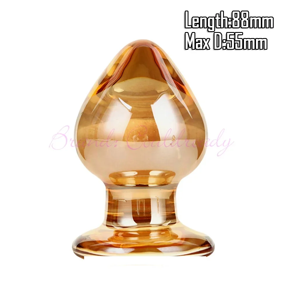 Glazen buttplug Ambre Doré, Ø55 × 88 mm · vorm A