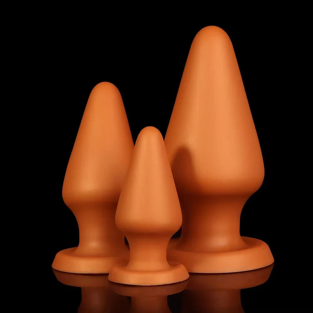 XXL Anale plug kegel met zuignap, vloeibare siliconen