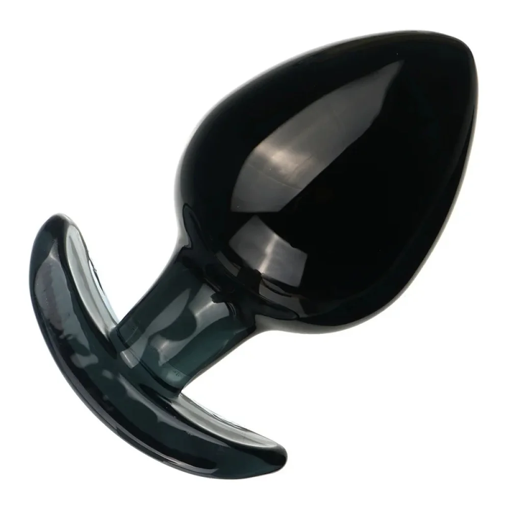 Glazen buttplug Ancre Noir 65, Zwart · Ø6,5 cm