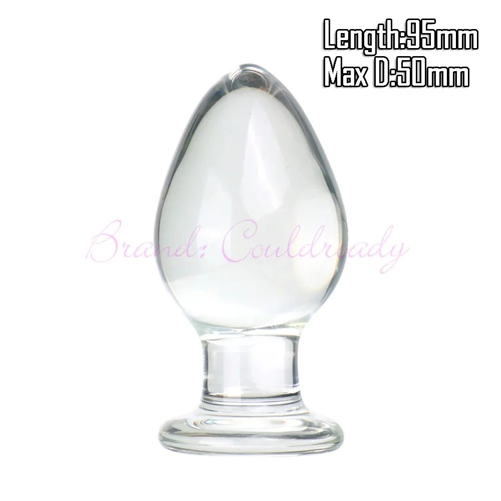 Glazen buttplug Cristal Trio, Model I · 95 × 50 mm