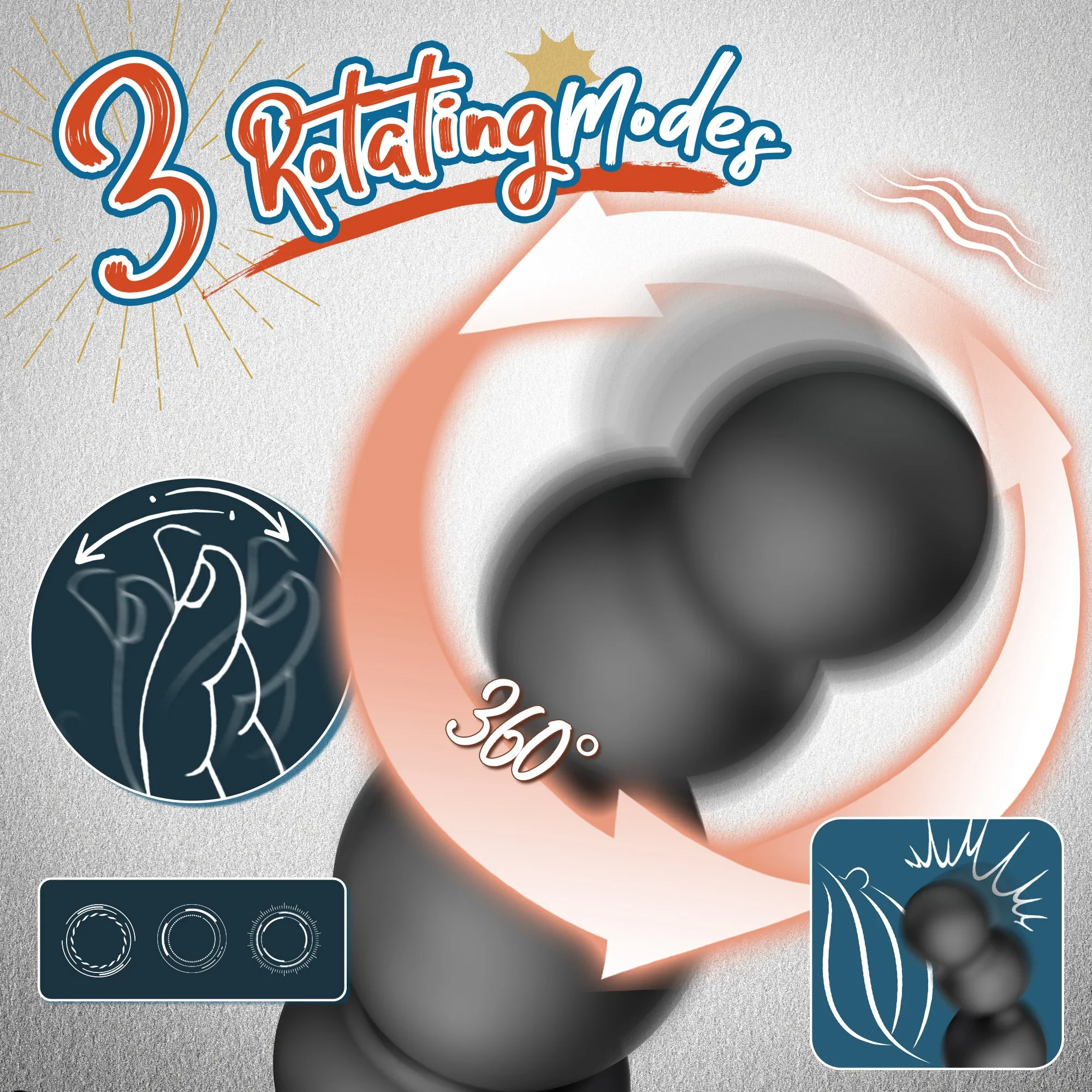 Draaiende anale kralen vibrator, foto 3