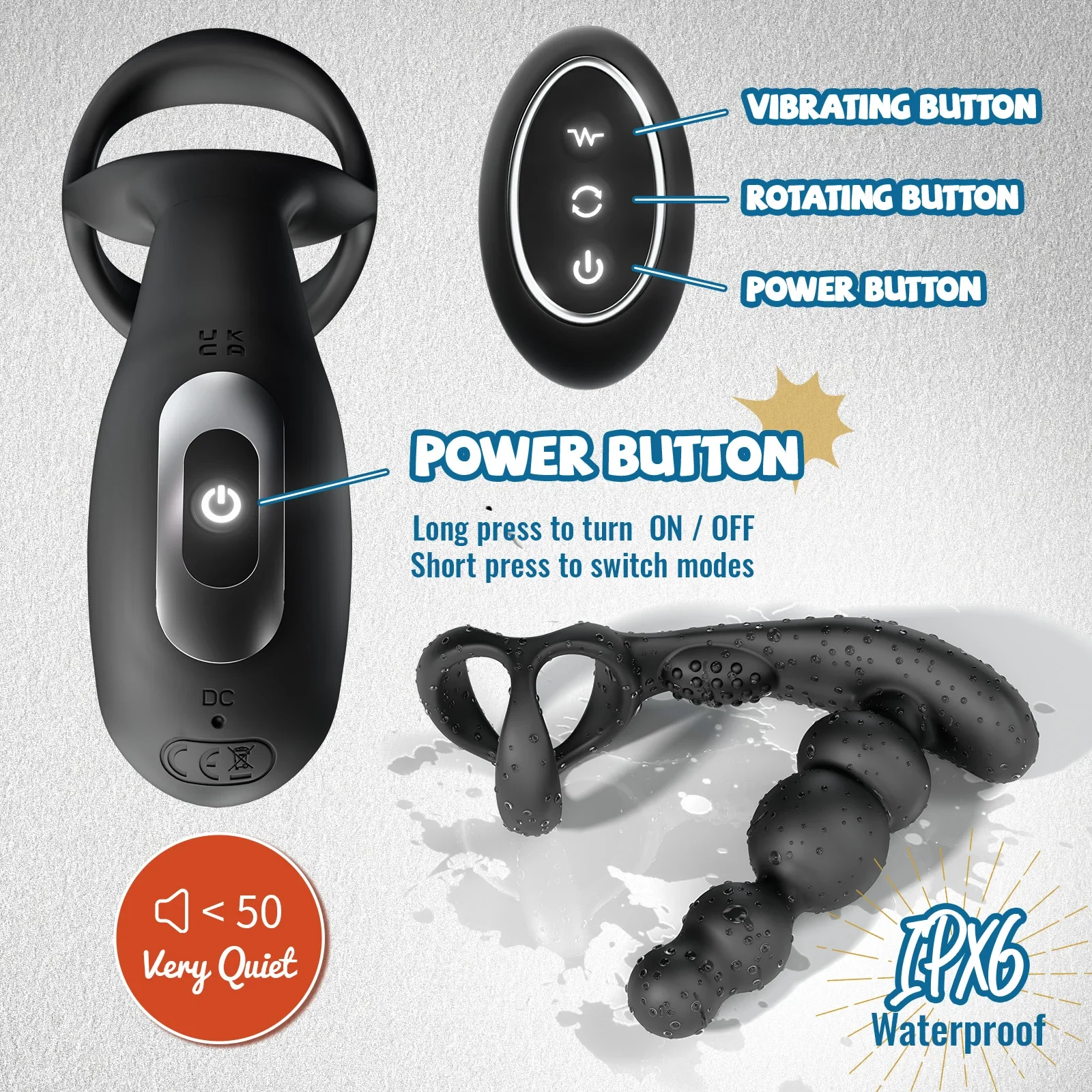 Draaiende anale kralen vibrator, foto 5
