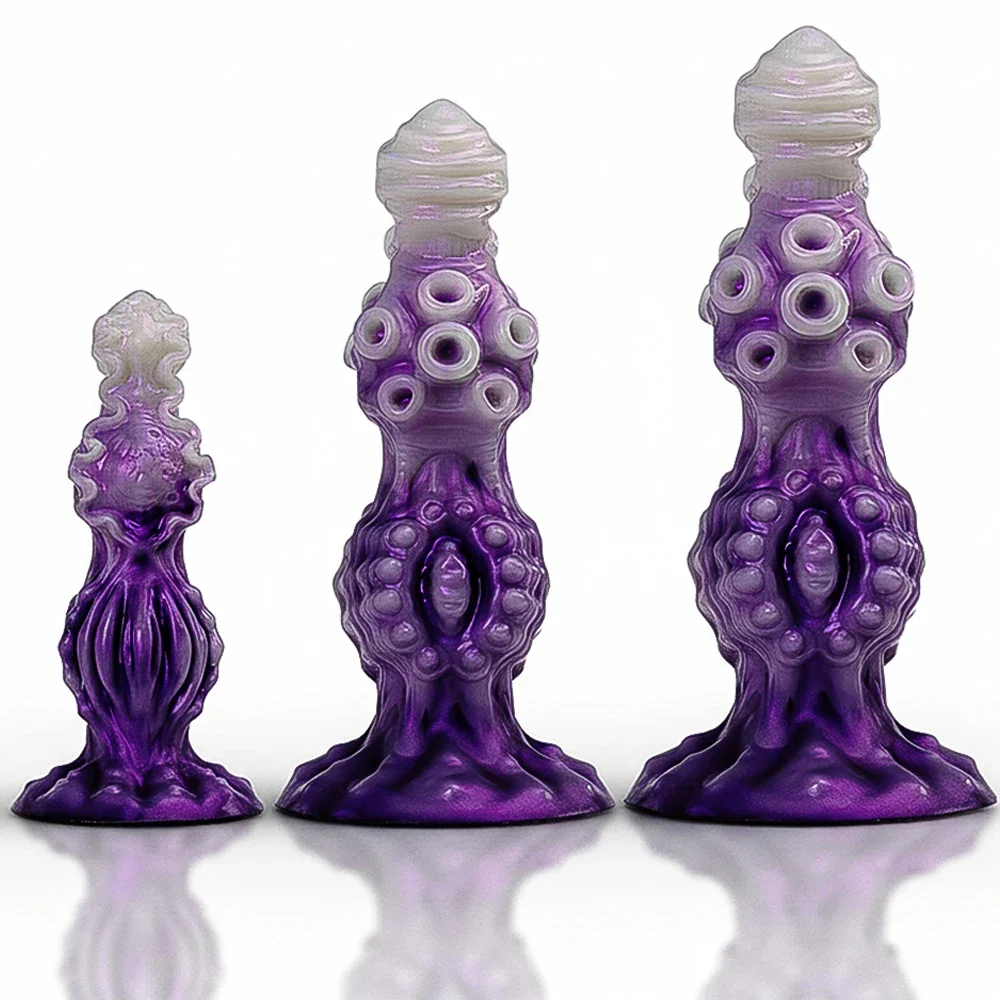 Fantasy 3-knoops dildo, siliconen