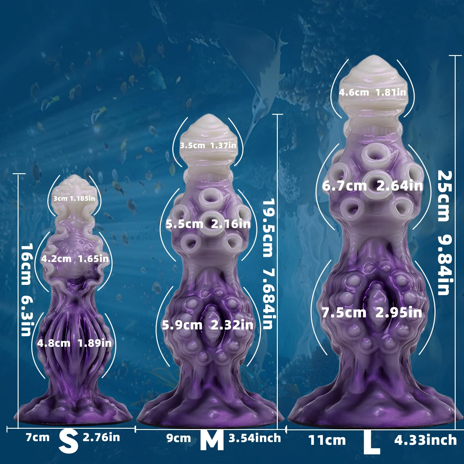 Fantasy 3-knoops dildo, foto 5