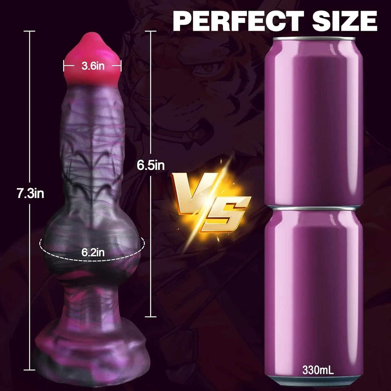 Fantasy knoop dildo 9 inch, foto 2