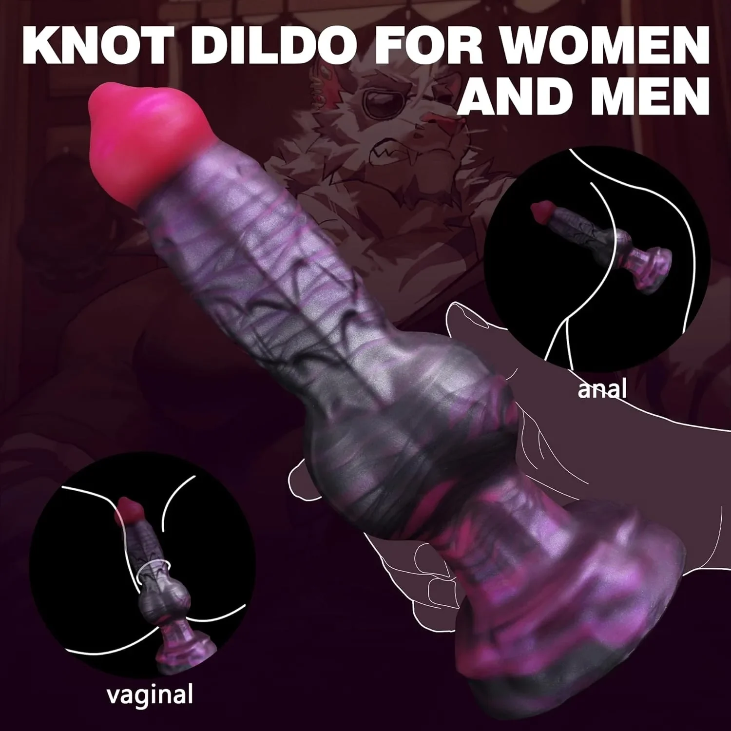 Fantasy knoop dildo 9 inch, foto 5