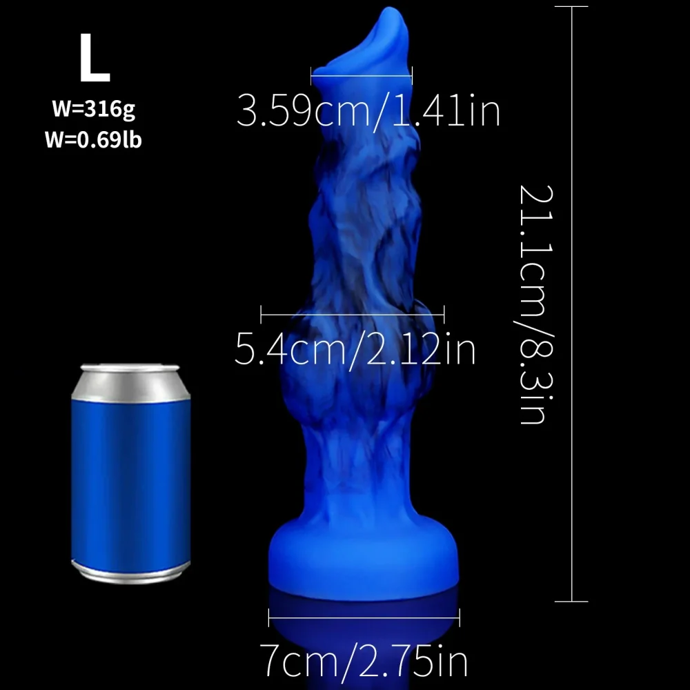 XXL fantasy dildo Fantasy Rubis, Blauw · L