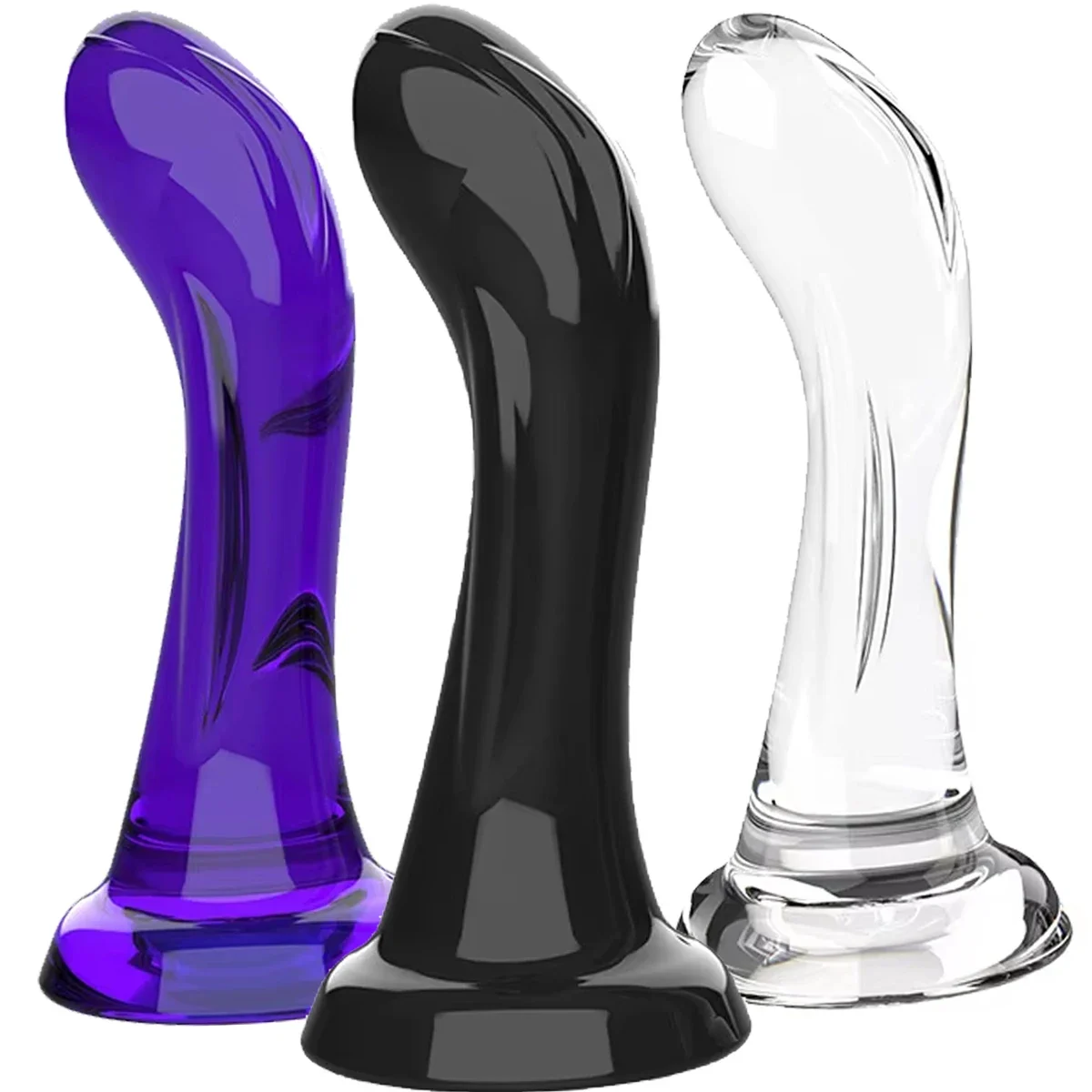 Gebogen realistische dildo met zuignap, rubber