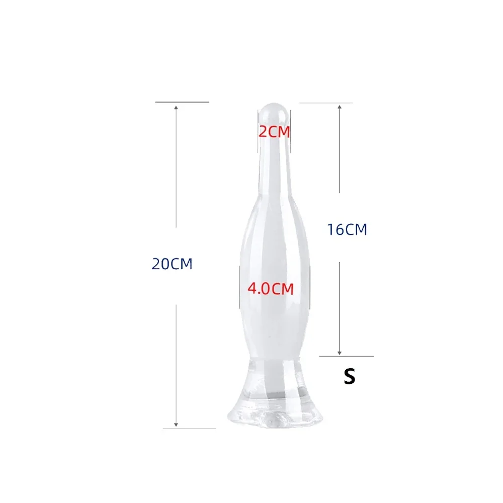 Transparante buttplug Kristal Fles, Transparant · S