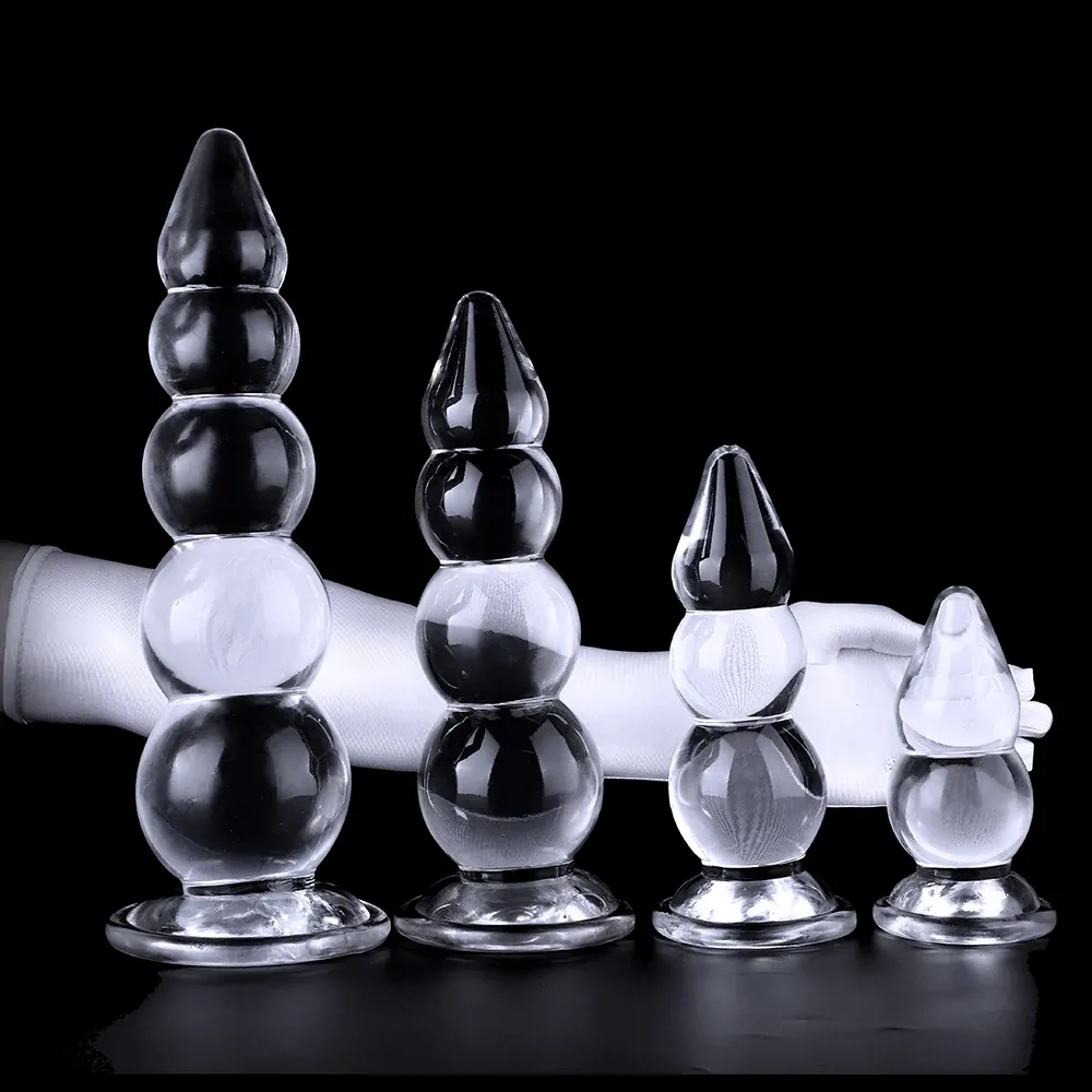 Transparante buttplug Kristal Kralen, foto 3