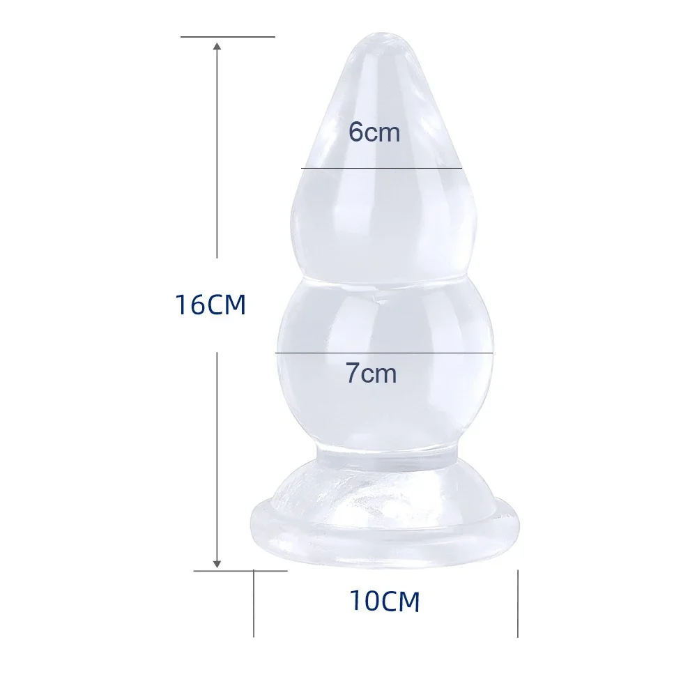 Transparante buttplug Kristal Kralen, S