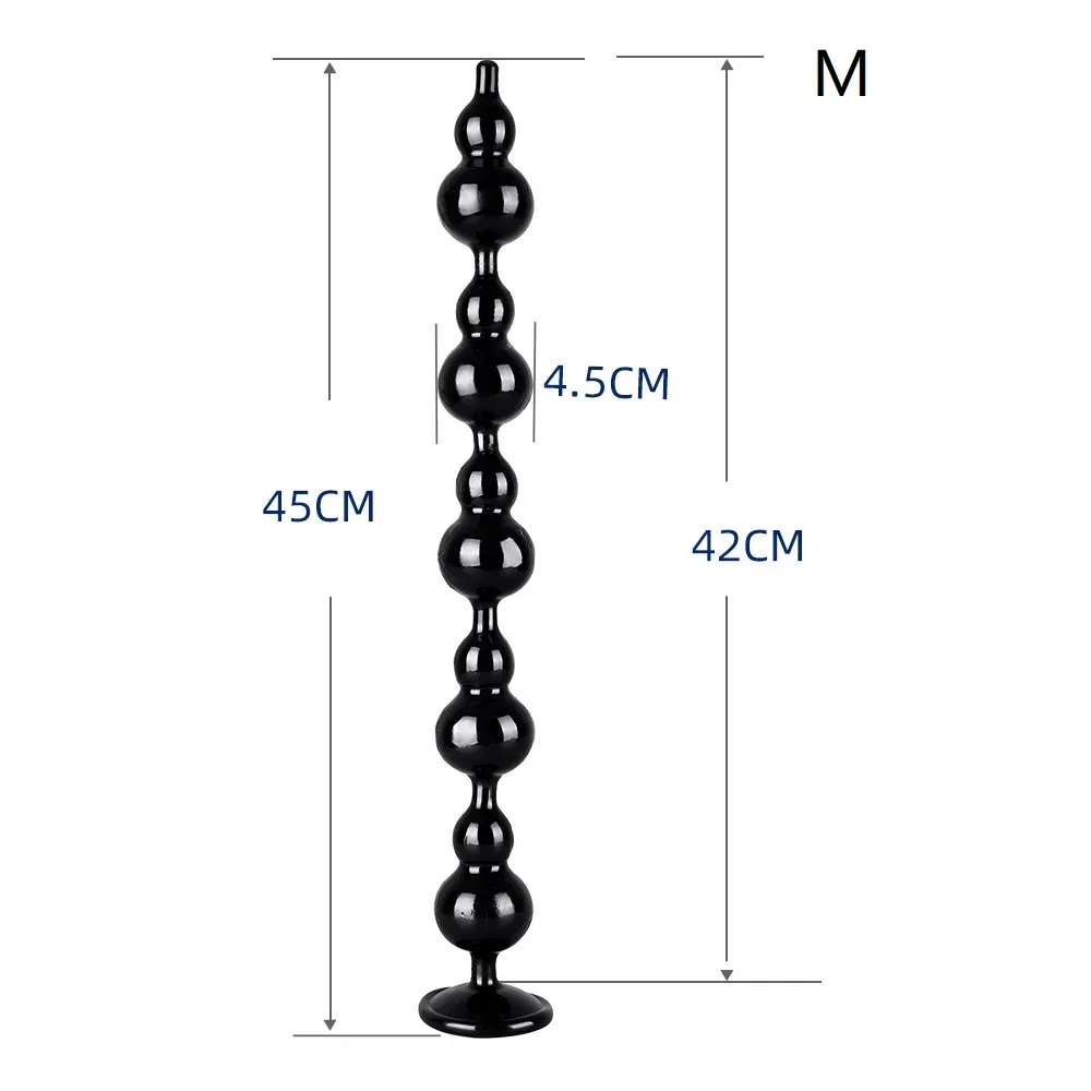 Transparante buttplug Kristal Kralen, Versie 2 Zwart · M