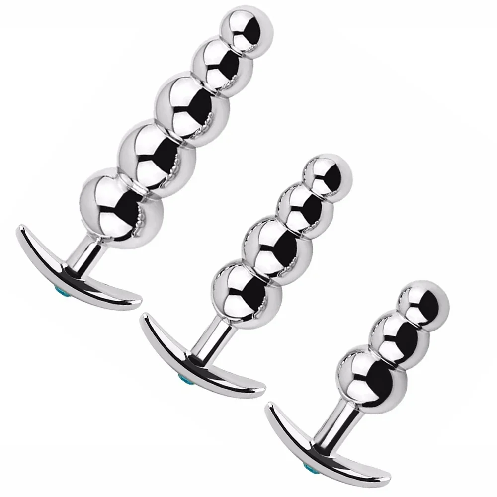 Metalen anale kralen plug set, foto 3