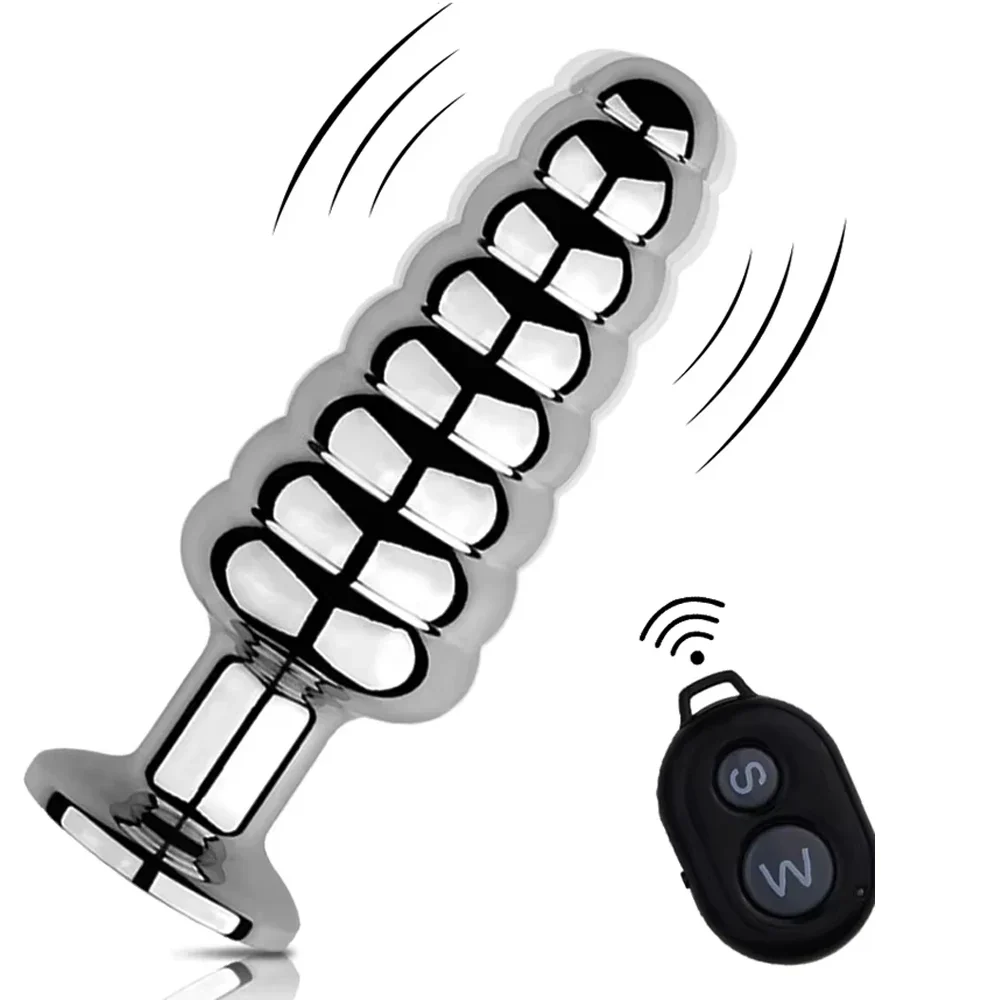 Metalen vibrerende anale plug rvs, roestvrij staal (RVS)