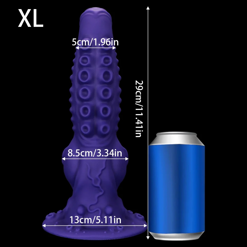 XXL fantasy buttplug Octopus Noir, Knoop Paars · XL