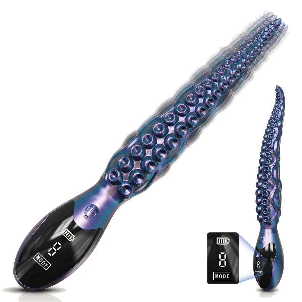 XXL fantasy dildo Octopus Vibe LED, Model ZD127 Blauw