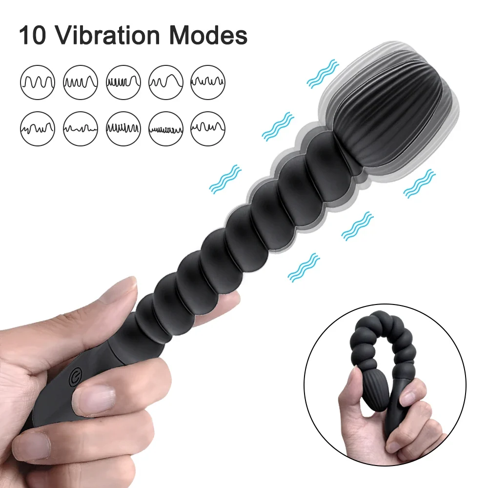 Siliconen vibrerende prostaat buttplug, foto 6