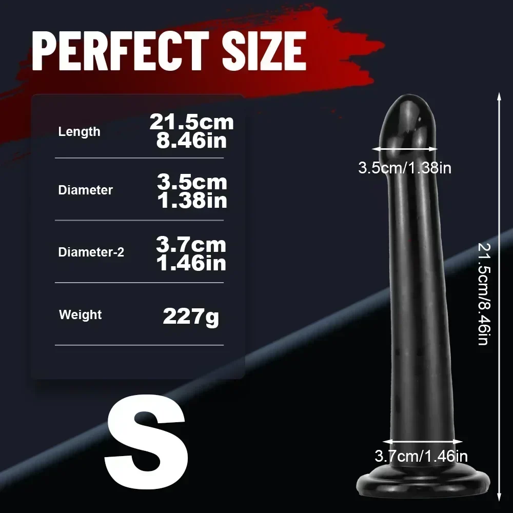 Slanke zwarte dildo met zuignap, foto 4