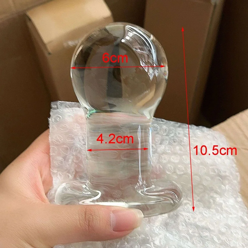 Glazen buttplug Sphère 60, Helder · Ø6 cm