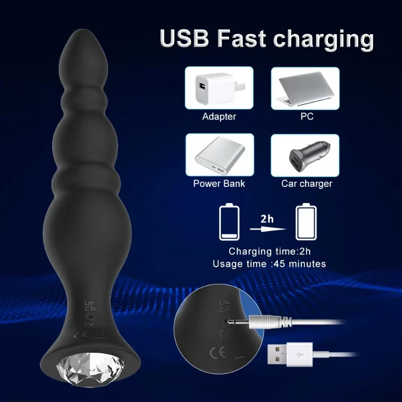 Vibrerende anale plug set (4), foto 6