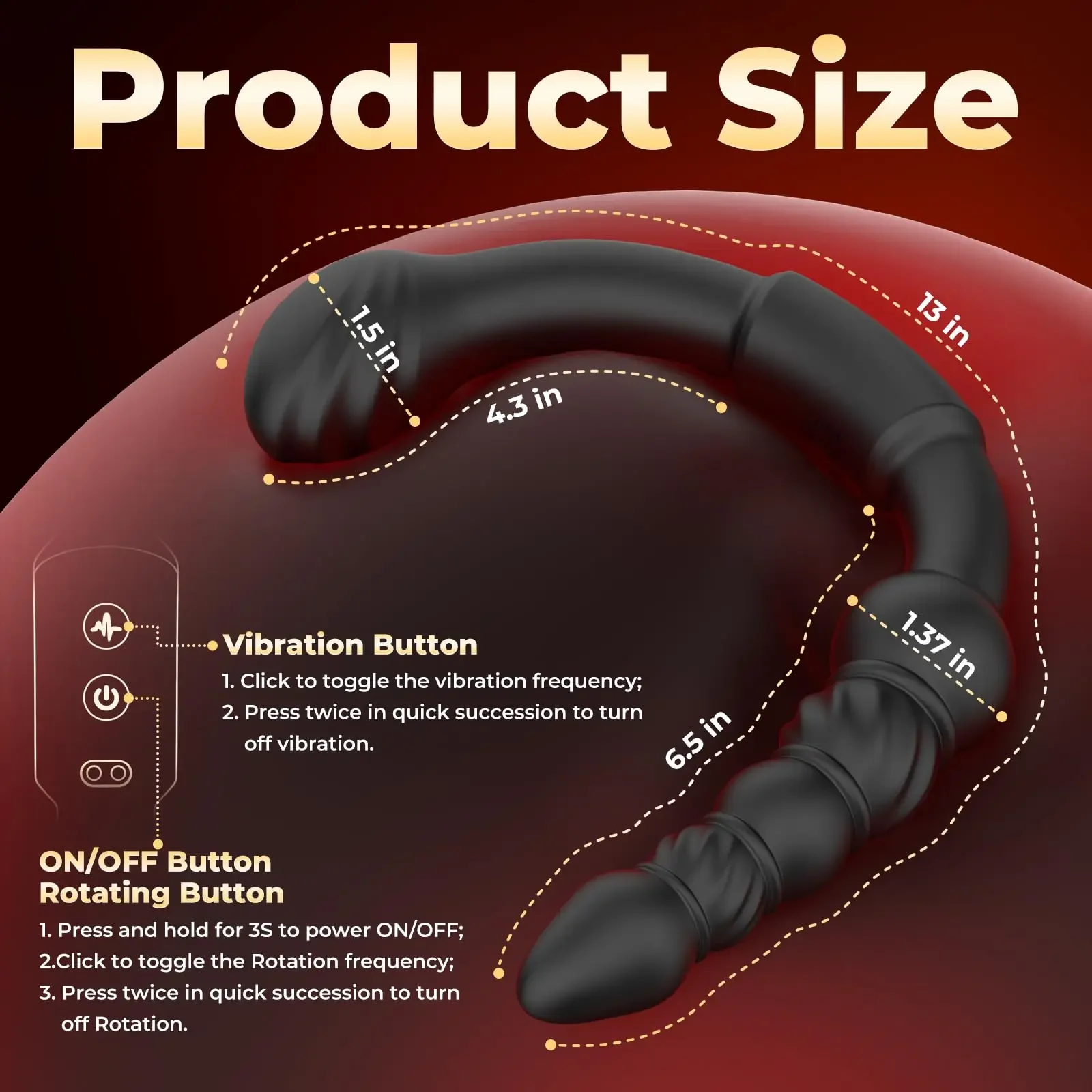 Vibrerende prostaatmassager, siliconen, foto 4