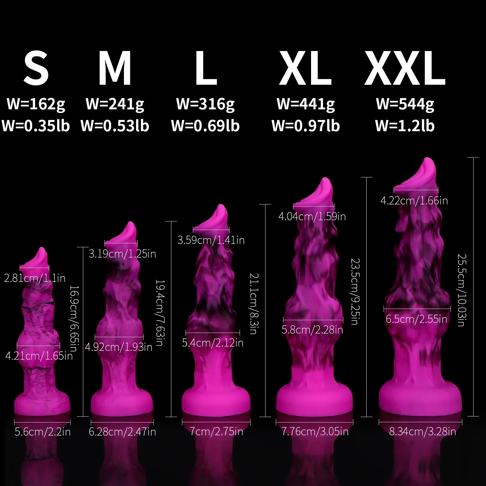 Wolf knoop dildo met zuignap, vloeibare siliconen