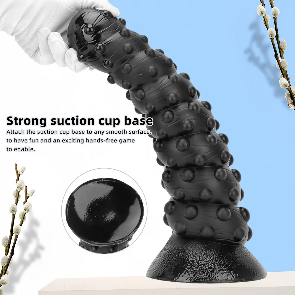 Zwarte monster dildo met zuignap, foto 3