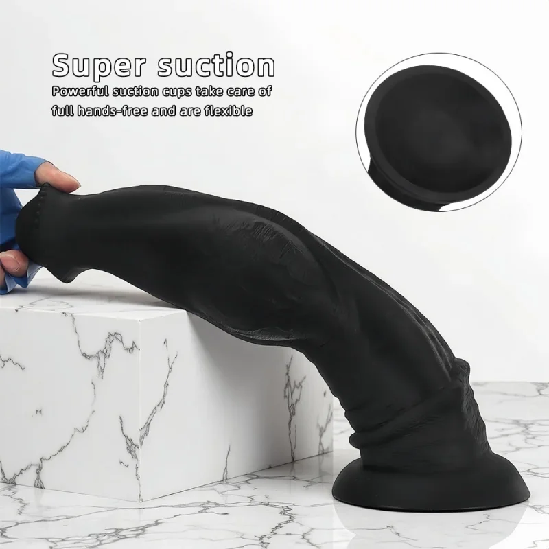 Zwarte paarden dildo met zuignap, foto 5